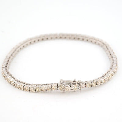 Men 3MM 10k White Gold 11.2g 5.5CTW Natural Round Diamond Tennis Bracelet 7 Inch - Elite Jewelers - Bracelets