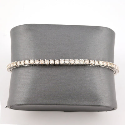 Men 3MM 10k White Gold 11.2g 5.5CTW Natural Round Diamond Tennis Bracelet 7 Inch - Elite Jewelers - Bracelets