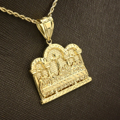 Mens 10k Yellow Gold Apostles Last Supper Pendant 5.7g Religious Charm For Chain - Elite Jewelers - Charms & Pendants