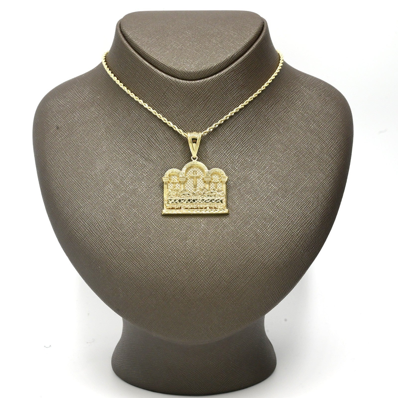 Mens 10k Yellow Gold Apostles Last Supper Pendant 5.7g Religious Charm For Chain - Elite Jewelers - Charms & Pendants