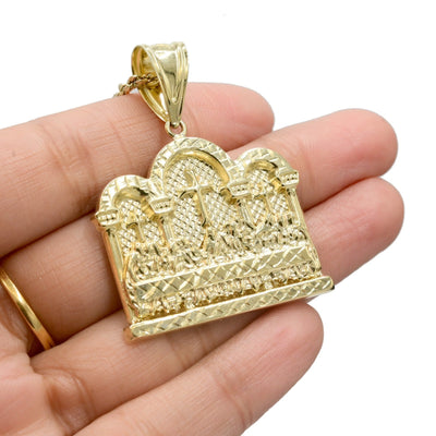 Mens 10k Yellow Gold Apostles Last Supper Pendant 5.7g Religious Charm For Chain - Elite Jewelers - Charms & Pendants