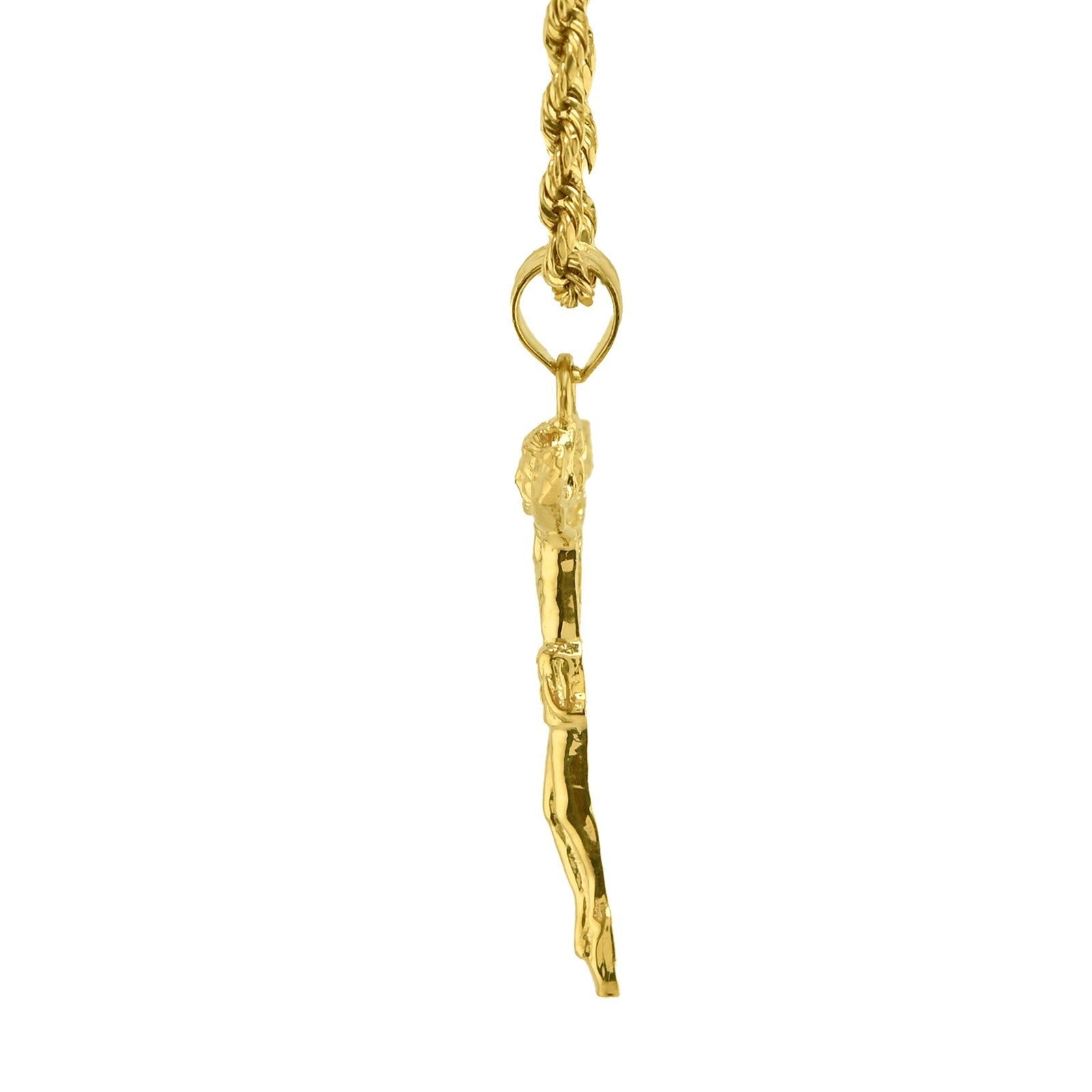 Mens 10k Yellow Gold Jesus Crucifix Religious Pendant 2g Charm - Elite Jewelers - Charms & Pendants