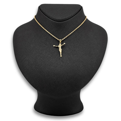 Mens 10k Yellow Gold Jesus Crucifix Religious Pendant 2g Charm - Elite Jewelers - Charms & Pendants