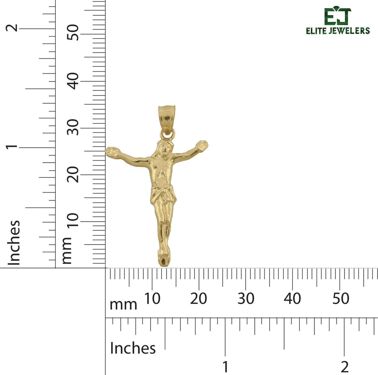 Mens 10k Yellow Gold Jesus Crucifix Religious Pendant 2g Charm - Elite Jewelers - Charms & Pendants