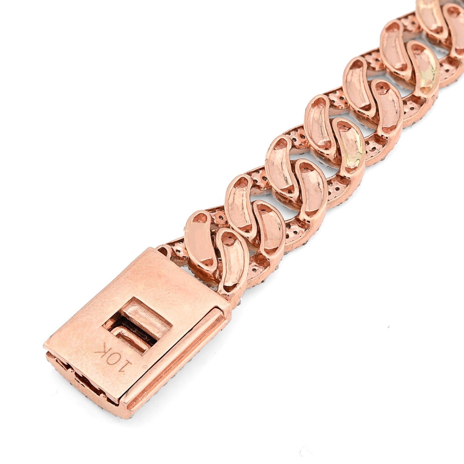 Mens 10MM 10k Rose Gold 26.2g 6.32CTW Natural Diamond Cuban Link Bracelet 8 Inch - Elite Jewelers - Bracelets
