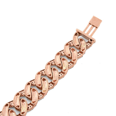 Mens 10MM 10k Rose Gold 26.2g 6.32CTW Natural Diamond Cuban Link Bracelet 8 Inch - Elite Jewelers - Bracelets