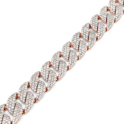Mens 10MM 10k Rose Gold 26.2g 6.32CTW Natural Diamond Cuban Link Bracelet 8 Inch - Elite Jewelers - Bracelets