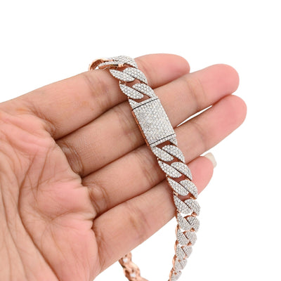 Mens 10MM 10k Rose Gold 26.2g 6.32CTW Natural Diamond Cuban Link Bracelet 8 Inch - Elite Jewelers - Bracelets