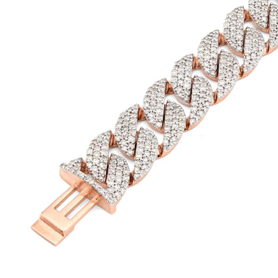 Mens 10MM 10k Rose Gold 26.2g 6.32CTW Natural Diamond Cuban Link Bracelet 8 Inch - Elite Jewelers - Bracelets