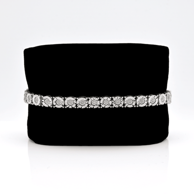 Mens 5MM 925 Sterling Silver 13.5gms 0.8CTW Natural Diamond 8In Tennis Bracelet - Elite Jewelers - Bracelets