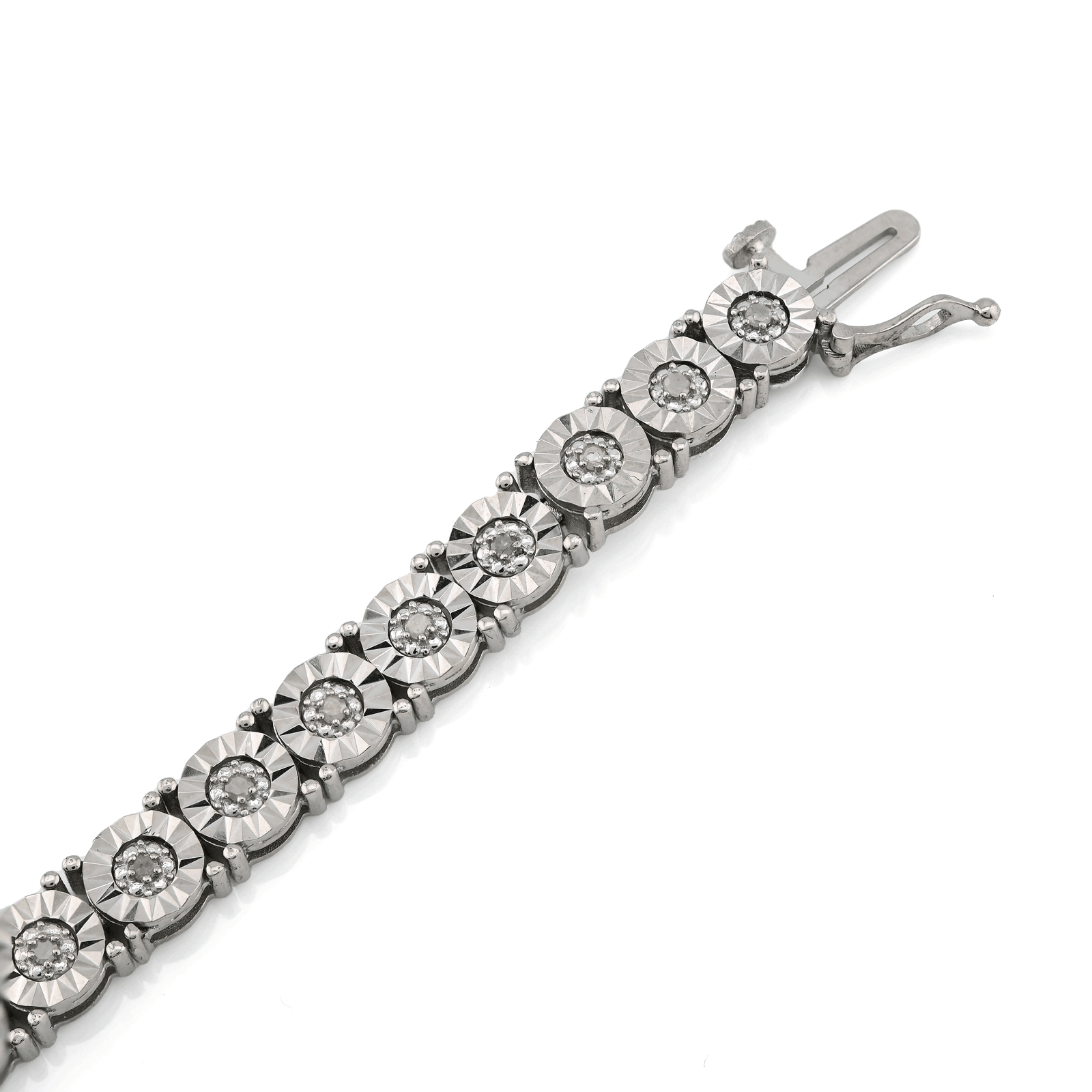 Mens 5MM 925 Sterling Silver 13.5gms 0.8CTW Natural Diamond 8In Tennis Bracelet - Elite Jewelers - Bracelets