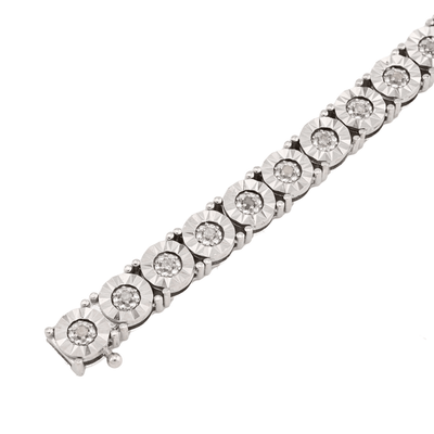 Mens 5MM 925 Sterling Silver 13.5gms 0.8CTW Natural Diamond 8In Tennis Bracelet - Elite Jewelers - Bracelets