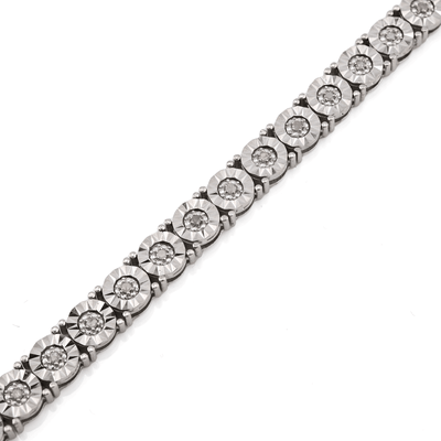 Mens 5MM 925 Sterling Silver 13.5gms 0.8CTW Natural Diamond 8In Tennis Bracelet - Elite Jewelers - Bracelets