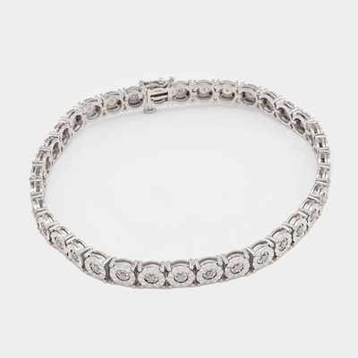 Mens 5MM 925 Sterling Silver 13.5gms 0.8CTW Natural Diamond 8In Tennis Bracelet - Elite Jewelers - Bracelets
