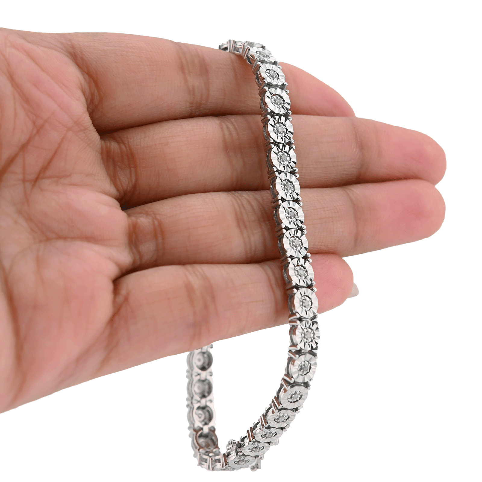 Mens 5MM 925 Sterling Silver 13.5gms 0.8CTW Natural Diamond 8In Tennis Bracelet - Elite Jewelers - Bracelets