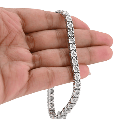 Mens 5MM 925 Sterling Silver 13.5gms 0.8CTW Natural Diamond 8In Tennis Bracelet - Elite Jewelers - Bracelets