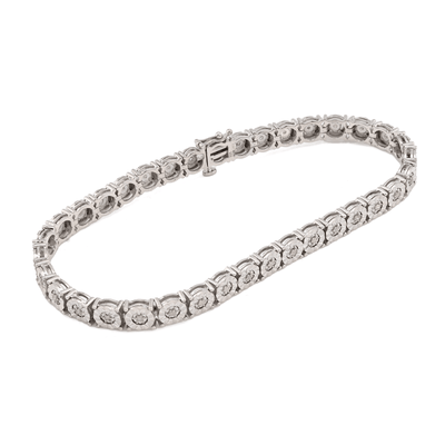 Mens 5MM 925 Sterling Silver 13.5gms 0.8CTW Natural Diamond 8In Tennis Bracelet - Elite Jewelers - Bracelets