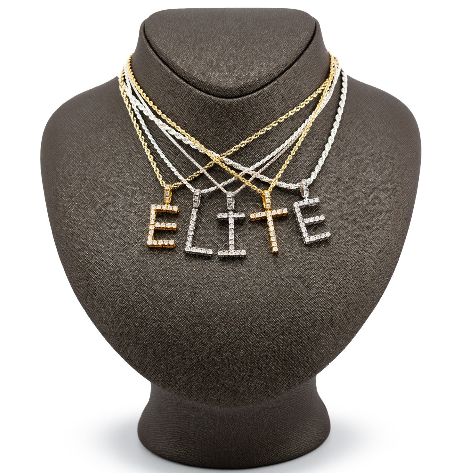 Plated 925 Sterling Silver Natural Diamond Pendant 2 grams Charm A to Z Initials - Elite Jewelers - Charms & Pendants