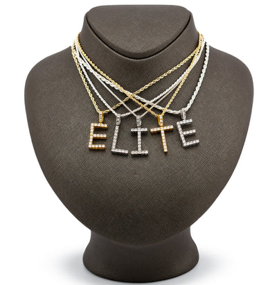 Plated 925 Sterling Silver Natural Diamond Pendant 2 grams Charm A to Z Initials - Elite Jewelers - Charms & Pendants