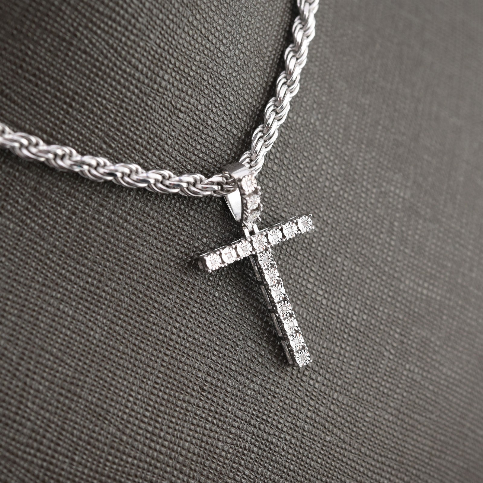 Plated 925 Sterling Silver Natural Diamond Pendant 2 grams Charm A to Z Initials - Elite Jewelers - Charms & Pendants
