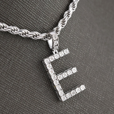 Plated 925 Sterling Silver Natural Diamond Pendant 2 grams Charm A to Z Initials - Elite Jewelers - Charms & Pendants