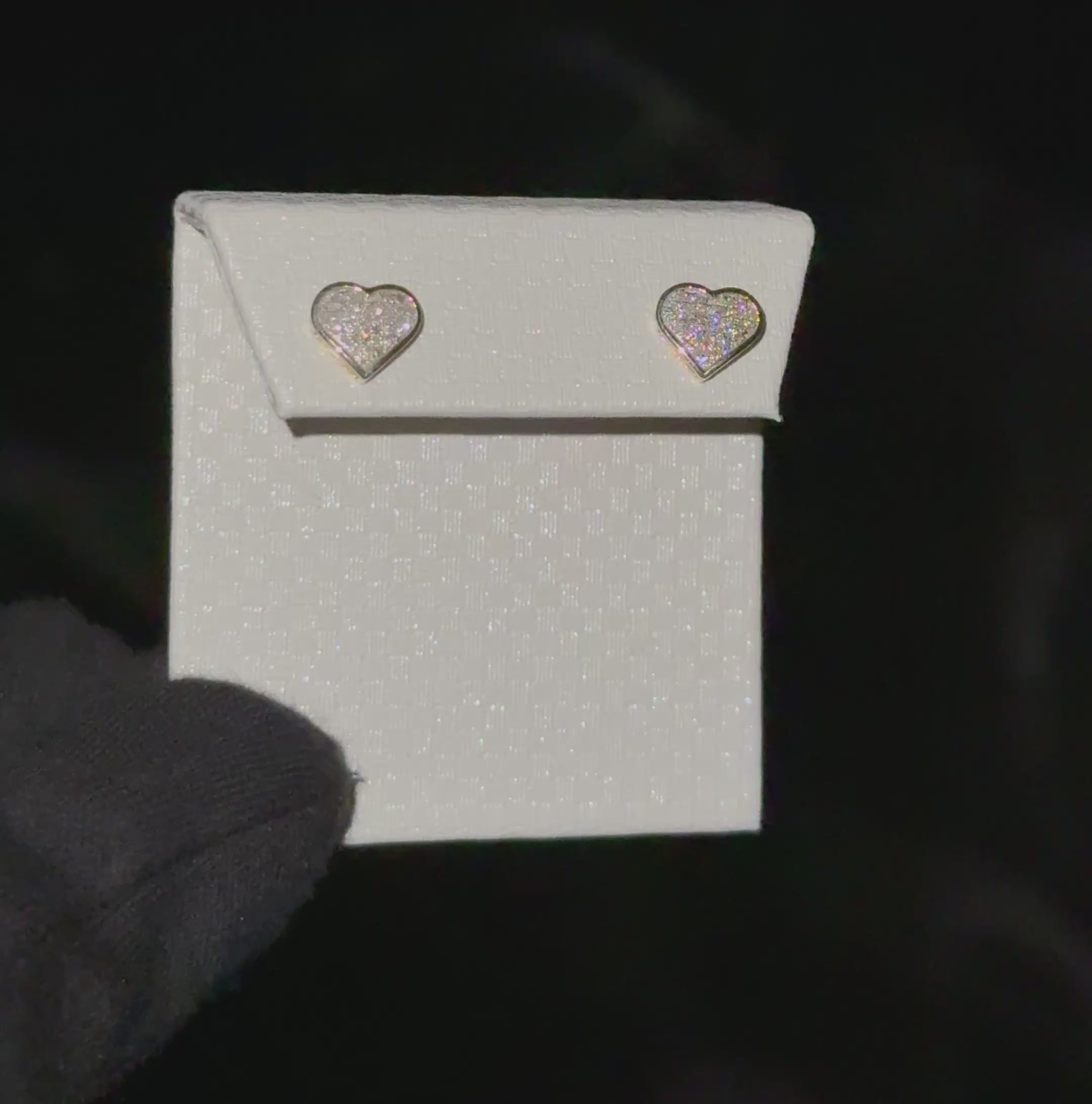 10k Yellow Gold Heart-Shaped 0.16CT Diamond Stud Earrings