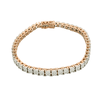 Pure 10k Rose Gold 2.5CTW Natural Diamond 7.5Inch Tennis Bracelet 18g Armlet - Elite Jewelers - Bracelets