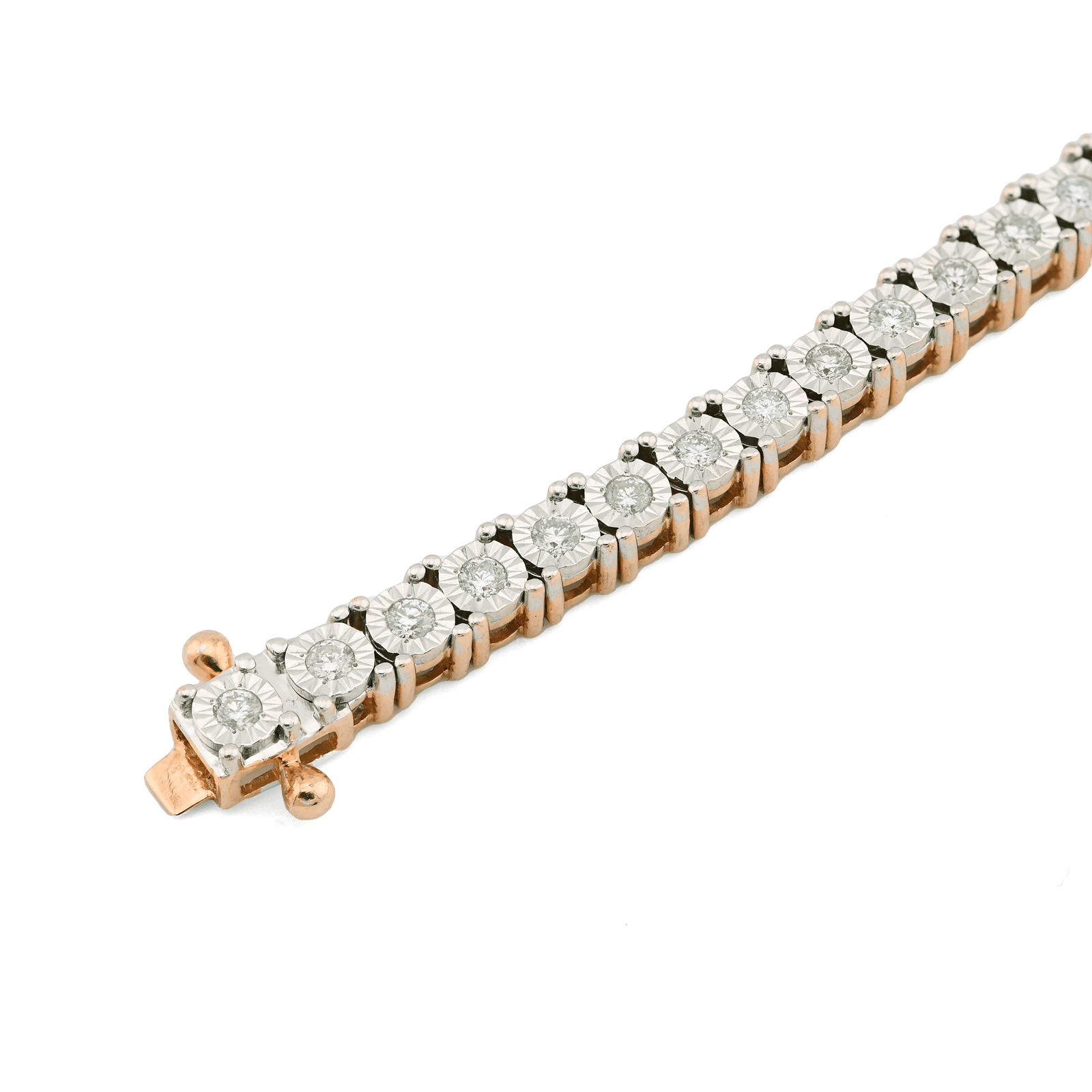 Pure 10k Rose Gold 2.5CTW Natural Diamond 7.5Inch Tennis Bracelet 18g Armlet - Elite Jewelers - Bracelets