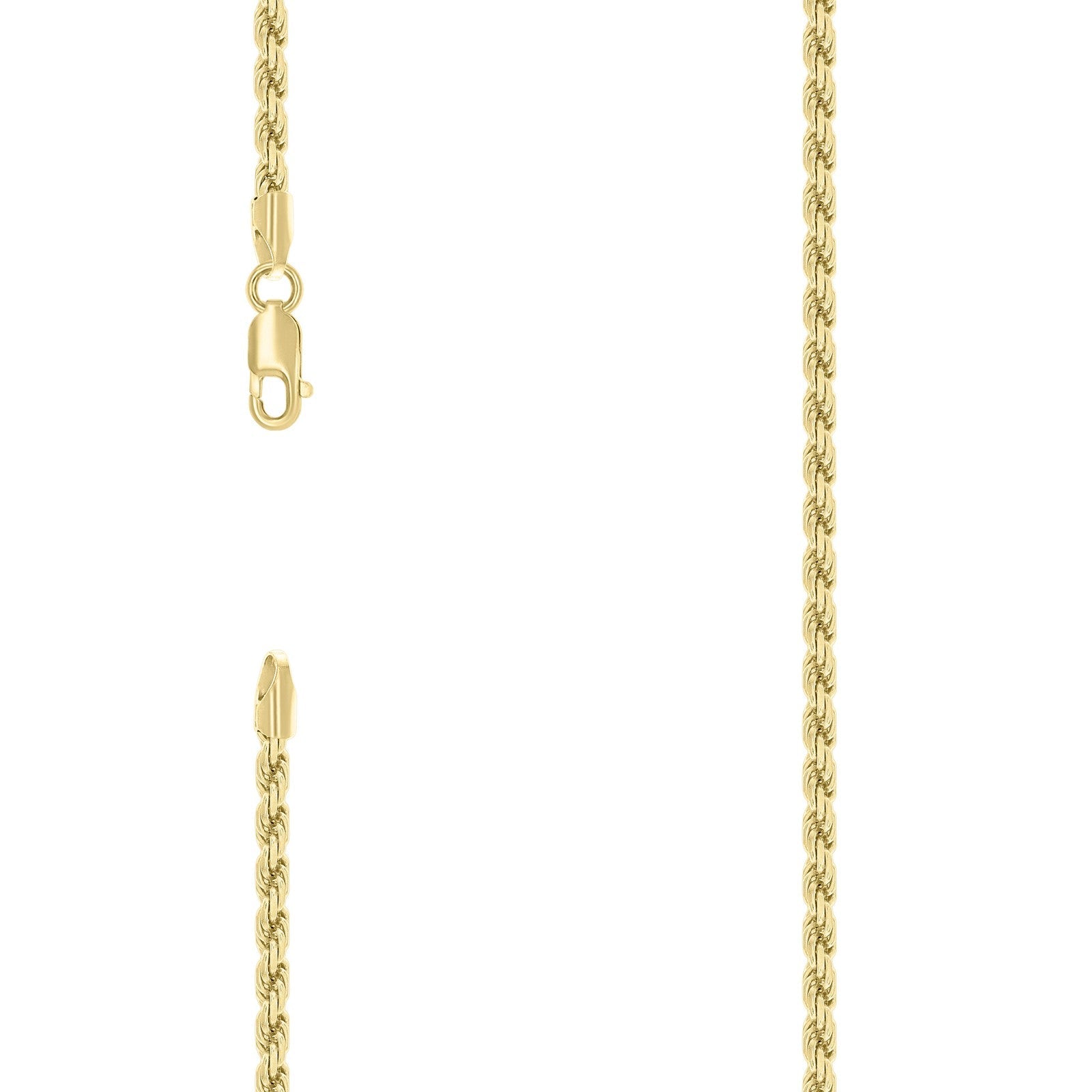 Pure 10k Stamp Yellow Gold 3mm Diamond Cut Rope Bracelet Men Women 8" Anklet - Elite Jewelers - Bracelets