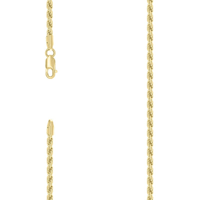 Pure 10k Stamp Yellow Gold 3mm Diamond Cut Rope Bracelet Men Women 8" Anklet - Elite Jewelers - Bracelets