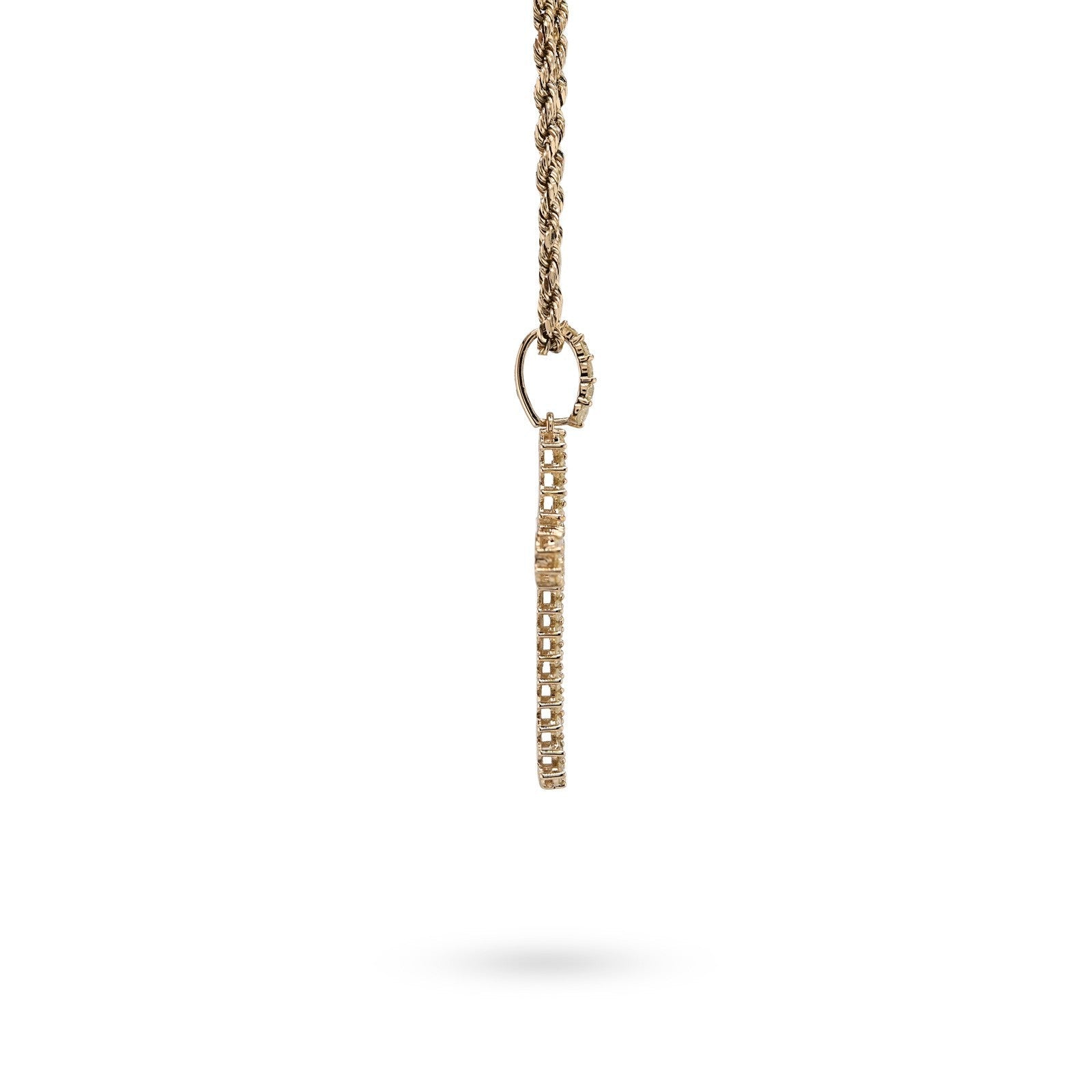 Pure 10k Yellow Gold 1.2CTW Natural Diamond Cluster Cross Pendant 2.2gms Charm - Elite Jewelers - Charms & Pendants
