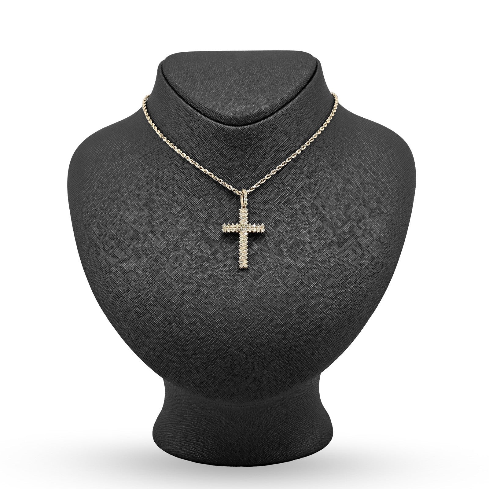 Pure 10k Yellow Gold 1.2CTW Natural Diamond Cluster Cross Pendant 2.2gms Charm - Elite Jewelers - Charms & Pendants
