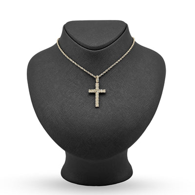 Pure 10k Yellow Gold 1.2CTW Natural Diamond Cluster Cross Pendant 2.2gms Charm - Elite Jewelers - Charms & Pendants