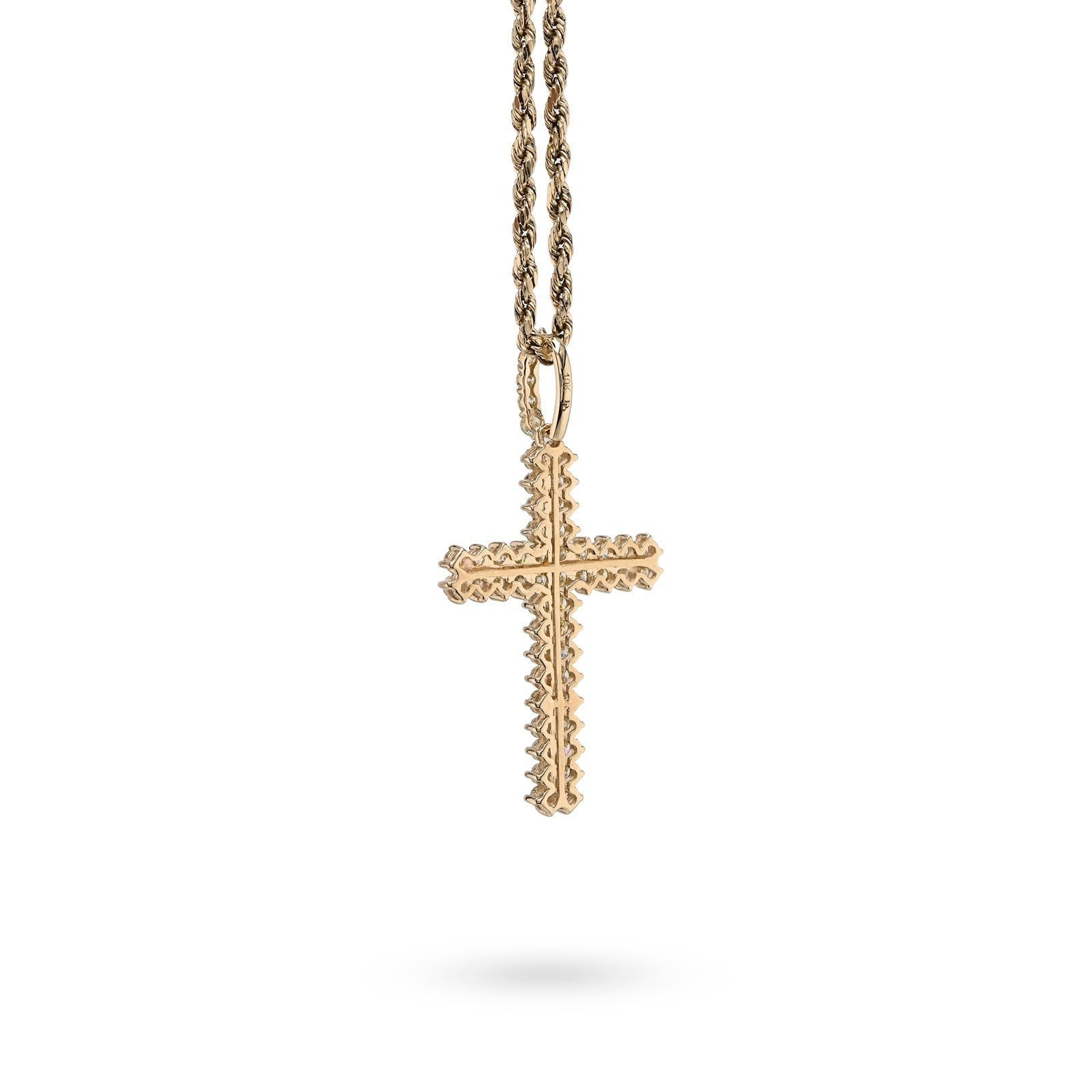 Pure 10k Yellow Gold 1.2CTW Natural Diamond Cluster Cross Pendant 2.2gms Charm - Elite Jewelers - Charms & Pendants