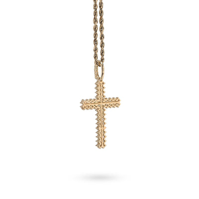 Pure 10k Yellow Gold 1.2CTW Natural Diamond Cluster Cross Pendant 2.2gms Charm - Elite Jewelers - Charms & Pendants