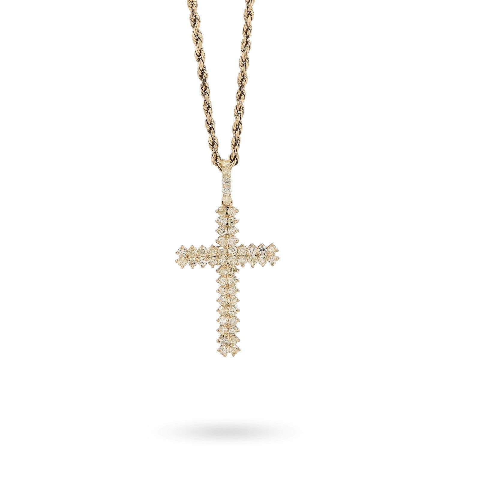 Pure 10k Yellow Gold 1.2CTW Natural Diamond Cluster Cross Pendant 2.2gms Charm - Elite Jewelers - Charms & Pendants