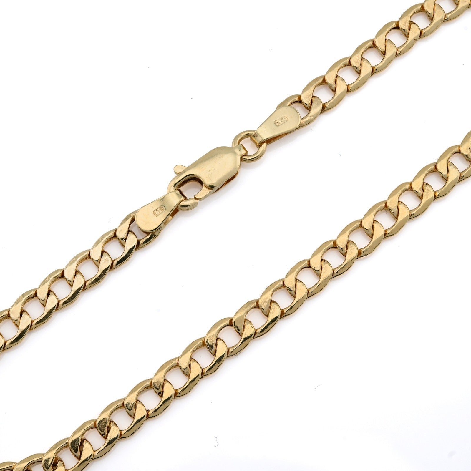 Pure 10k Yellow Gold 4MM 8 Inch 2.3gms Flat Cuban Bracelet For Mens Womens - Elite Jewelers - Bracelets