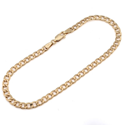 Pure 10k Yellow Gold 4MM 8 Inch 2.3gms Flat Cuban Bracelet For Mens Womens - Elite Jewelers - Bracelets