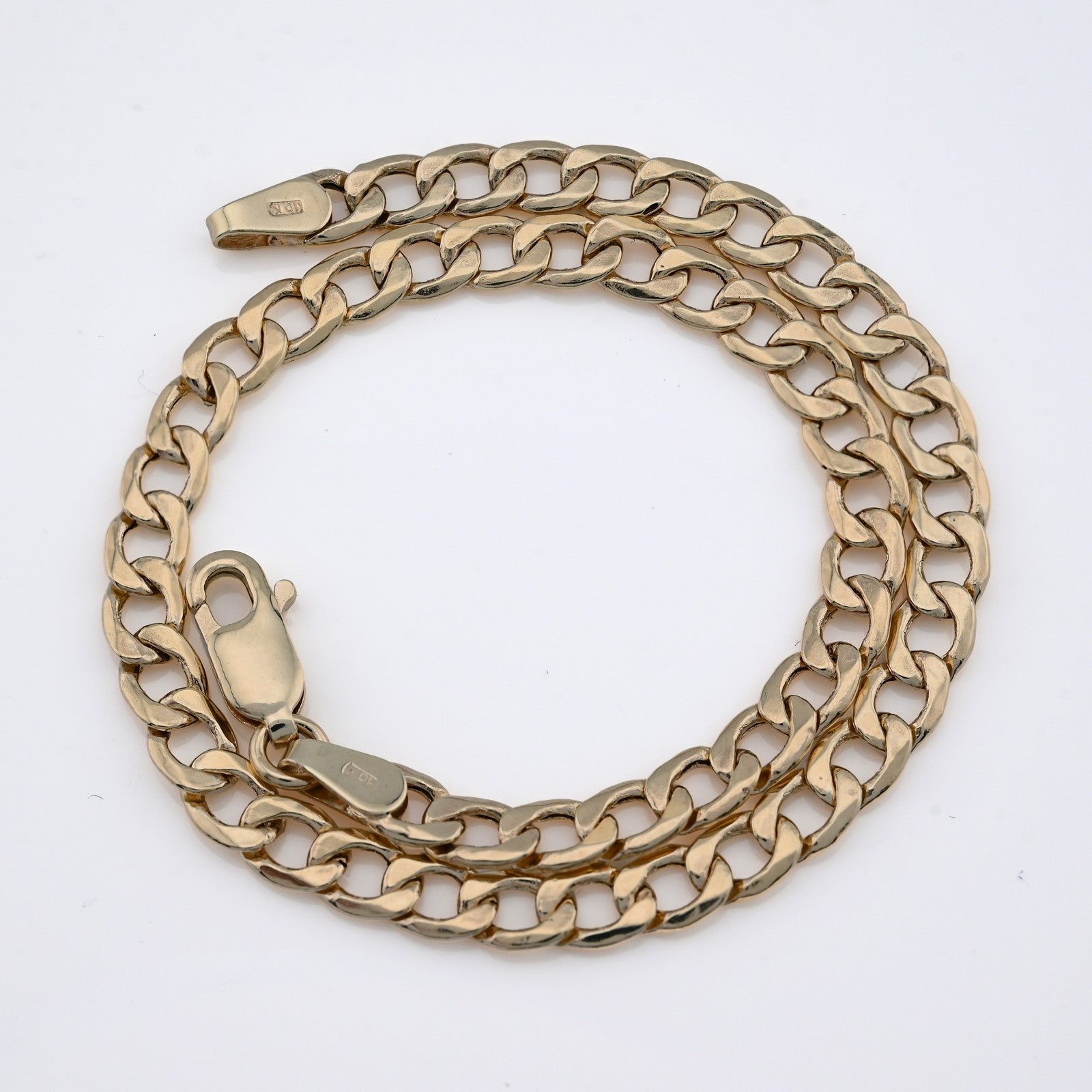 Pure 10k Yellow Gold 4MM 8 Inch 2.3gms Flat Cuban Bracelet For Mens Womens - Elite Jewelers - Bracelets