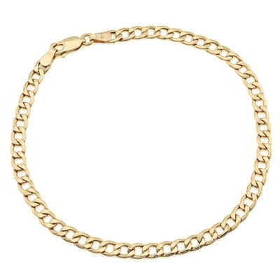 Pure 10k Yellow Gold 4MM 8 Inch 2.3gms Flat Cuban Bracelet For Mens Womens - Elite Jewelers - Bracelets