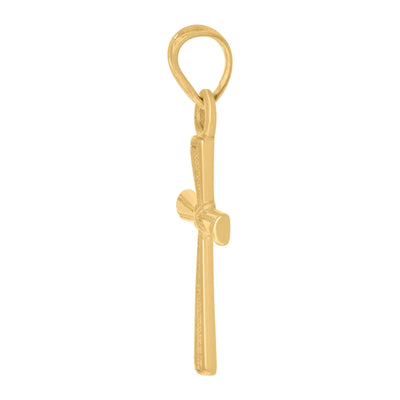 Pure 10k Yellow Gold Mens Cross Religious Polished Charm 0.9gms Classic Pendant - Elite Jewelers - Charms & Pendants