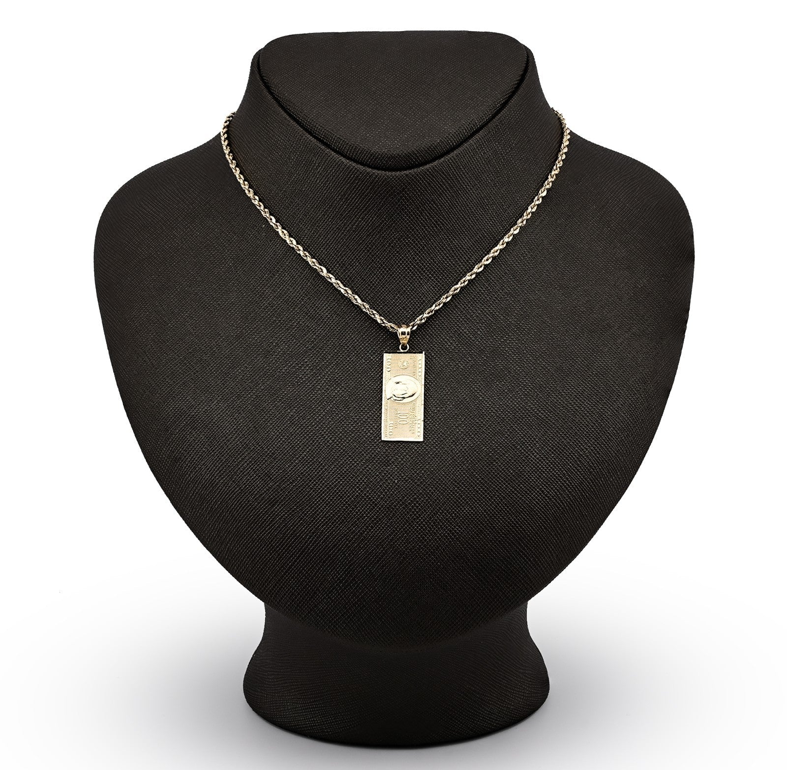 Pure 10k Yellow Gold One Hundred Dollar Bill Pendant 1.9g Money Charm For Mens - Elite Jewelers - Charms & Pendants