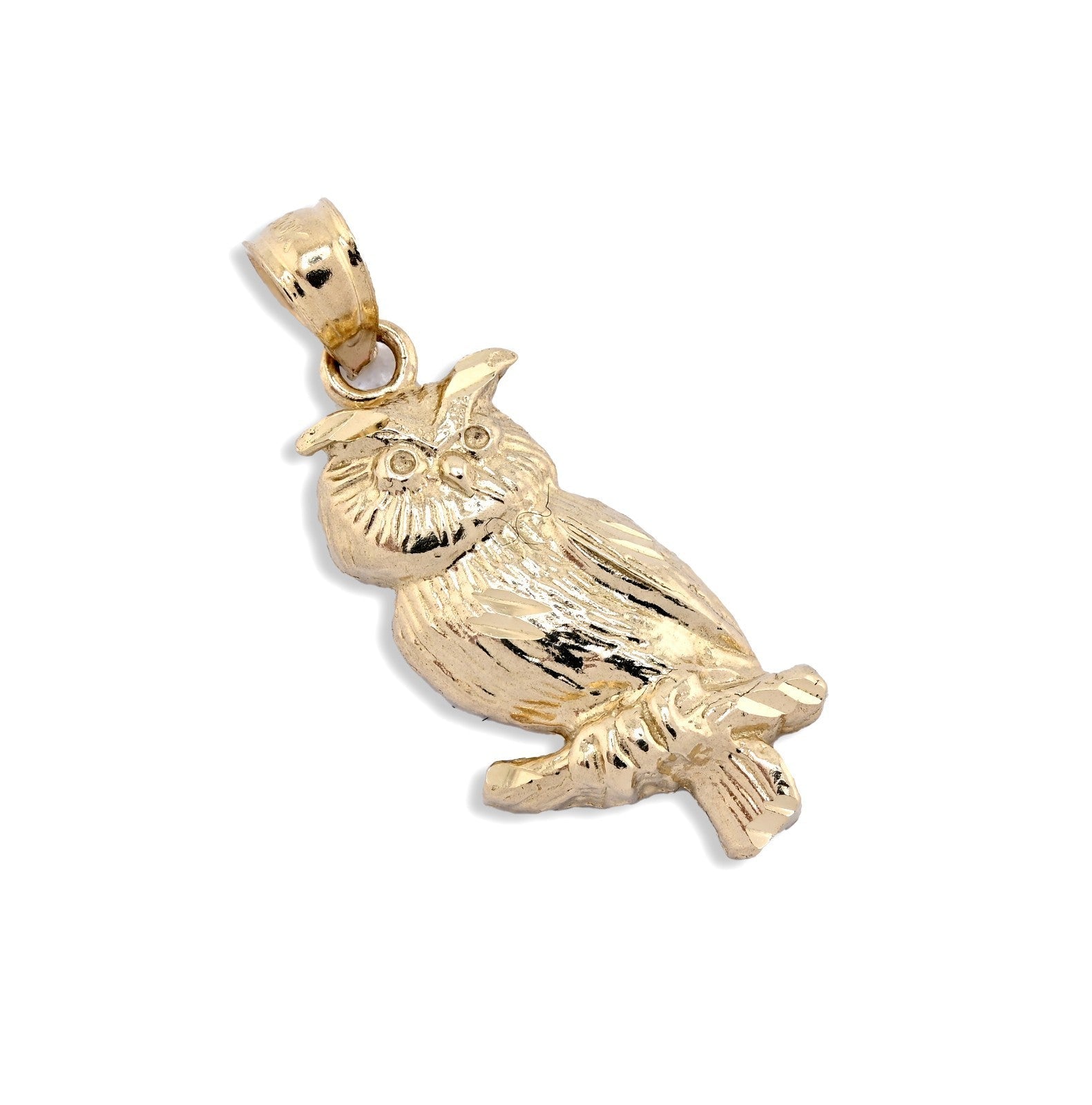 Pure 10k Yellow Gold Owl Charm 1.2gms Animal Classic Pendant For Mens Womens - Elite Jewelers - Charms & Pendants