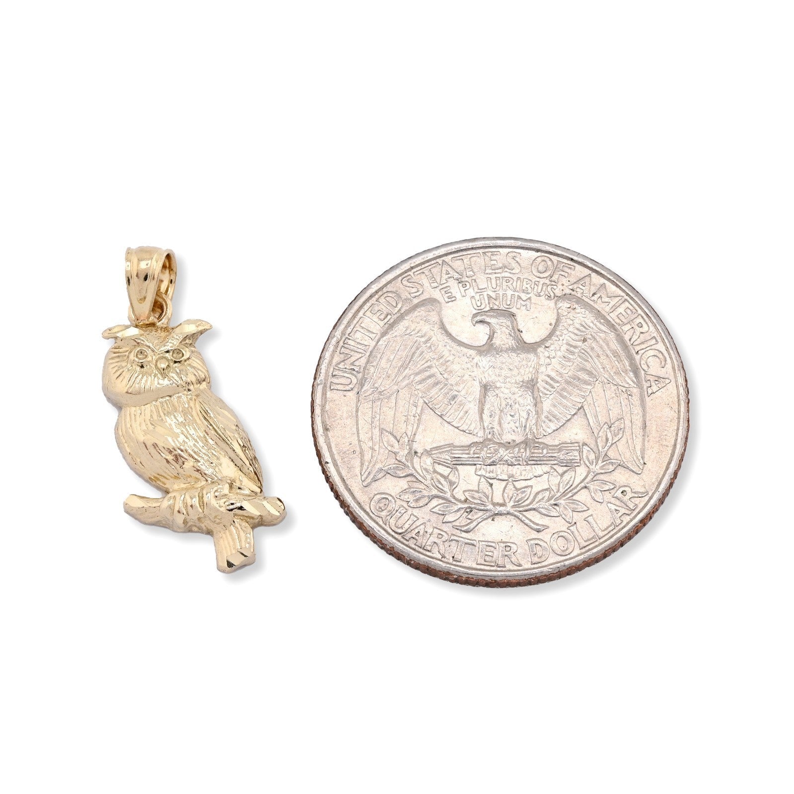 Pure 10k Yellow Gold Owl Charm 1.2gms Animal Classic Pendant For Mens Womens - Elite Jewelers - Charms & Pendants