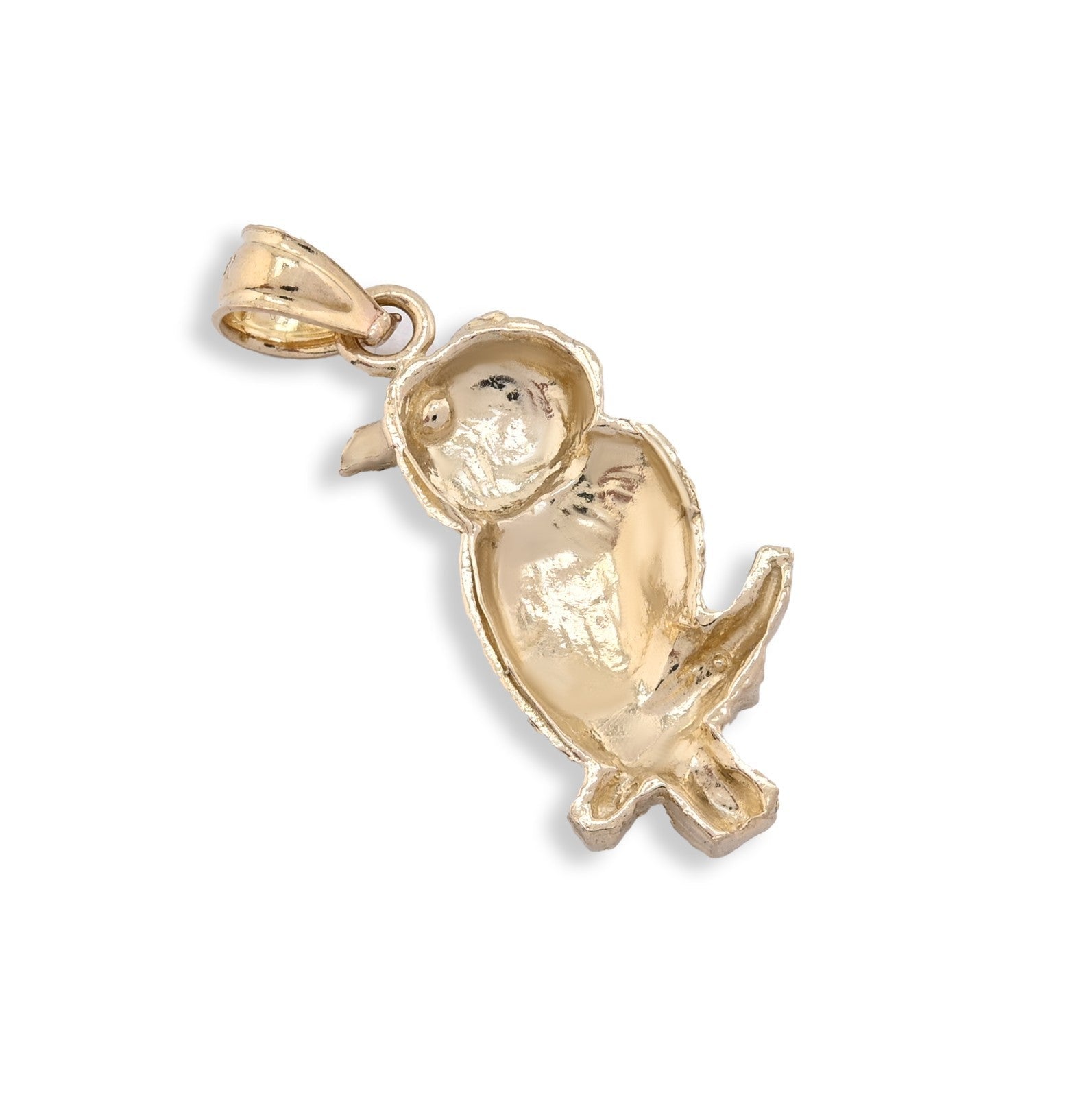 Pure 10k Yellow Gold Owl Charm 1.2gms Animal Classic Pendant For Mens Womens - Elite Jewelers - Charms & Pendants