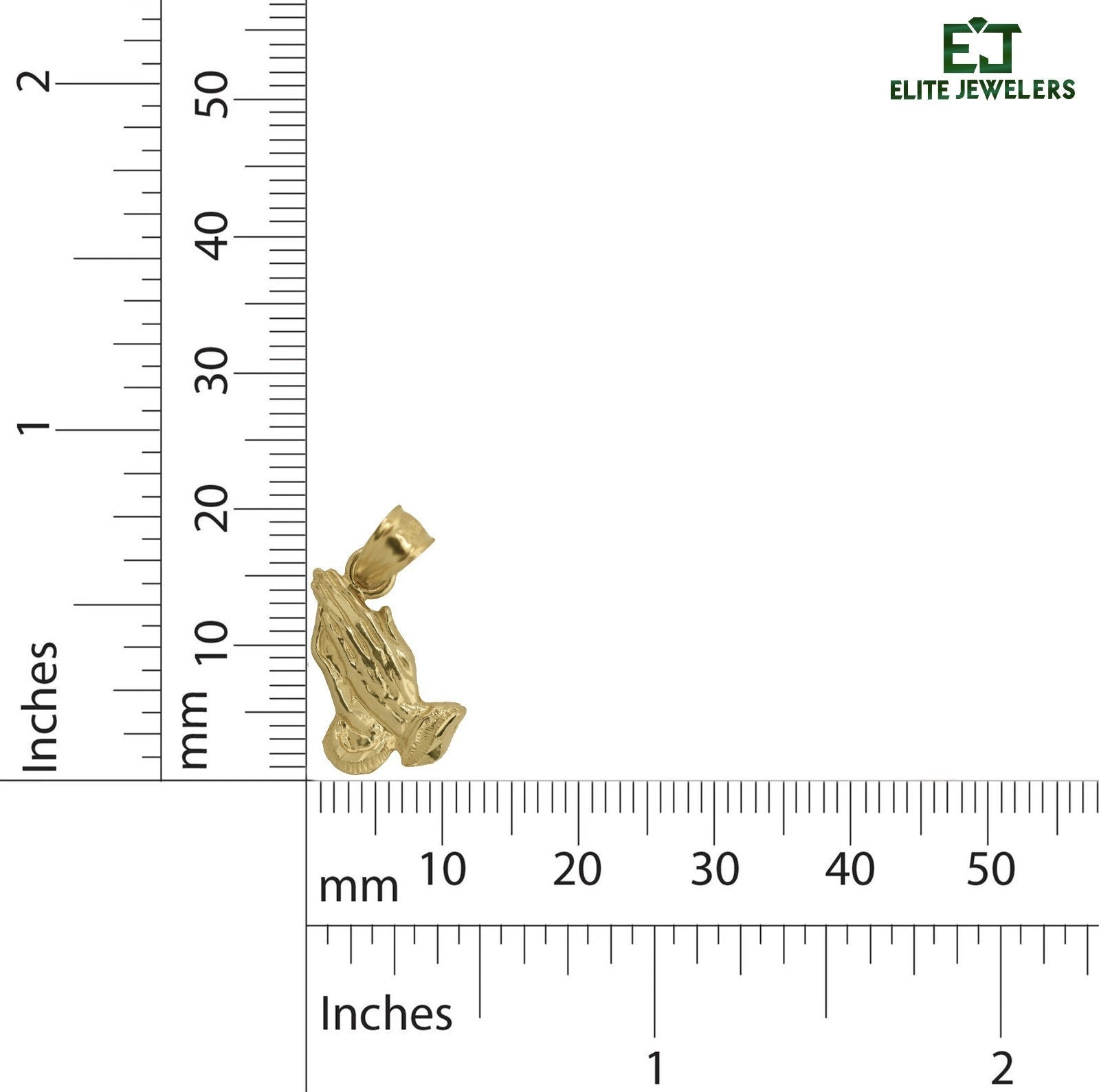 Pure 10k Yellow Gold Religious Praying Hands Pendant 1.1g Unisex Charm - Elite Jewelers - Charms & Pendants