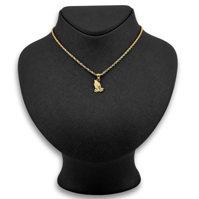 Pure 10k Yellow Gold Religious Praying Hands Pendant 1.1g Unisex Charm - Elite Jewelers - Charms & Pendants