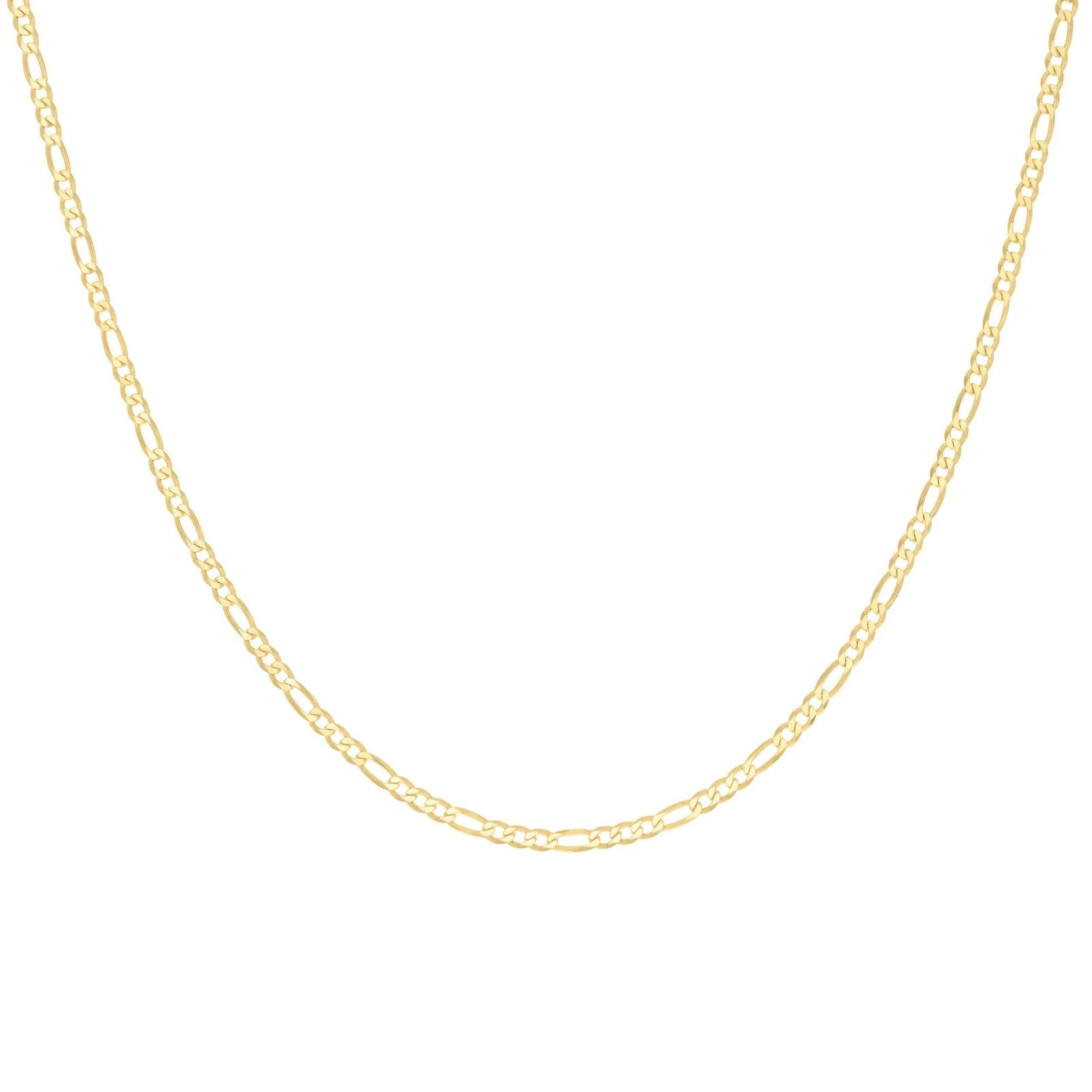 Pure 10kt Yellow Gold 3mm Super Flat Figaro Link Bracelet Men Women 8" - Elite Jewelers - Bracelets