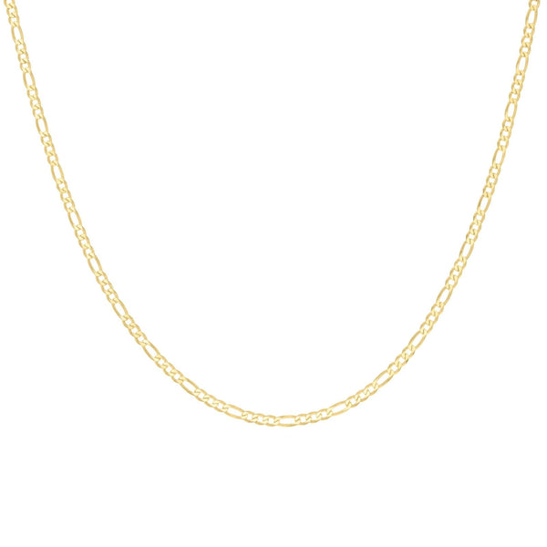 Pure 10kt Yellow Gold 3mm Super Flat Figaro Link Bracelet Men Women 8" - Elite Jewelers - Bracelets