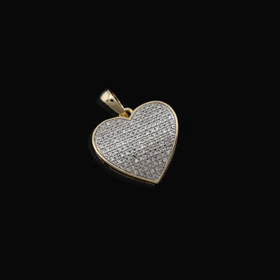 Real 10k Yellow Gold 0.45CTW Natural Diamond Heart Pendant 3.5g Womens Charm - Elite Jewelers - Charms & Pendants